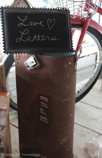 Old mailbox with love letters sign - great for Valentine's Day