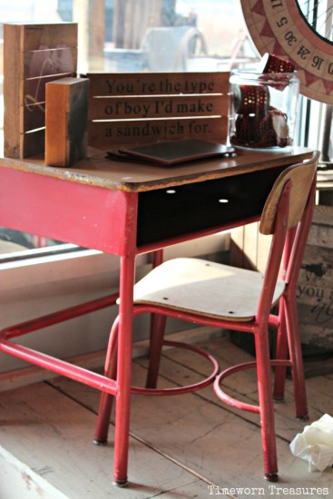 Small red child's desk