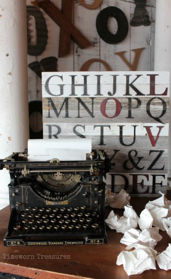 Dear Valentine Display With Antique Typewriter