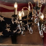 Chandelier and flag